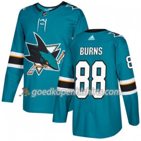 San Jose Sharks Brent Burns 88 Adidas 2017-2018 Teal Authentic Shirt - Mannen